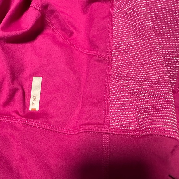 Zella Fuchsia/White Stripes Hooded Jacket *2 Way Zipper size M - Picture 8 of 9